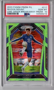 Mason Mount 2020 Prizm EPL Lime Green Break /5 PSA 10 Chelsea FC #217 Man United - Picture 1 of 2