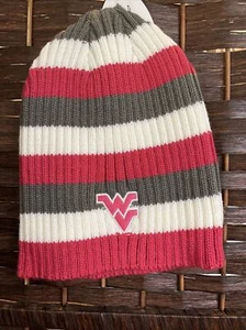 West Virginia MOUNTAINEERS Striped Beanie WVU Pink GRAU Weiß Mütze FUSSBALL Mädchen - Bild 1 von 5