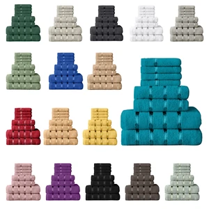 LUXURY 100% EGYPTIAN COTTON TOWEL 8 PIECE BALE SET FACE HAND BATH BOSTON TOWELS - Picture 1 of 108