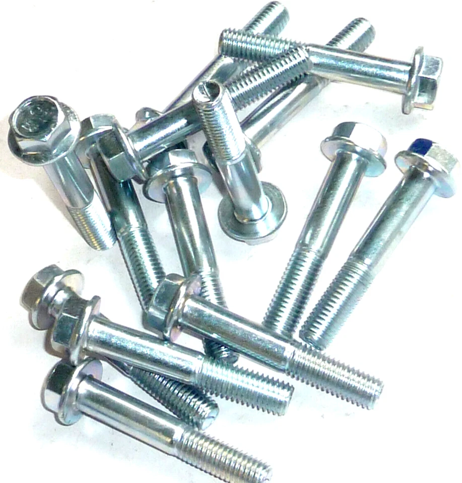 JAYBEEBIKERBITS M10X1.5X60 DIN 6921 HIGH TENSILE STEEL GRADE 10:9 HEX FLANGED BOLTS BRIGHT ZINC