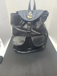 Mochila Mickey Mouse bordada de cuero real Disney vintage años 90 ¡ENCONTRADO RARO! - Imagen 1 de 12