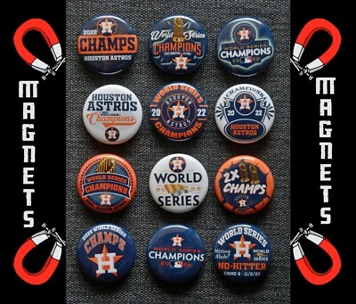 Houston Astros (2022 World Series)  - 1 1/2" Inch Magnet Set  (Set of 12) - Image 1 of 2