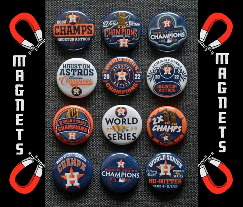 Houston Astros (2022 World Series)  - 1 1/2" Inch Magnet Set  (Set of 12) Cover