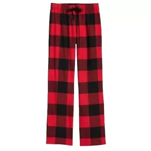Flannel Pants Red Black Buffalo Plaid Lounge Pajamas Cozy Woman's XXL JJ3426 - Picture 1 of 5