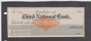 Scott # RNX7 Used Third National Bank Jersey City NY.1899 Check - Picture 1 of 1