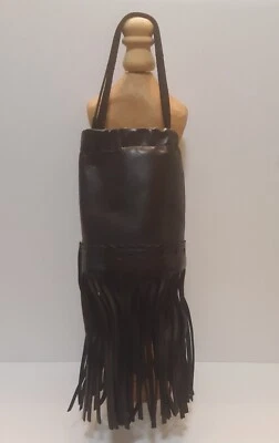 MINI BOLSA BALDE SONIA RYKIEL COM FRANJA COURO DE VACA FRANÇA - Imagem 1 de 4