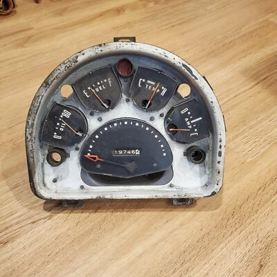 1952 1953 Ford Customline Mainline Original FOCO Gauge Panel Lowrider Bomb - Image 1 of 3