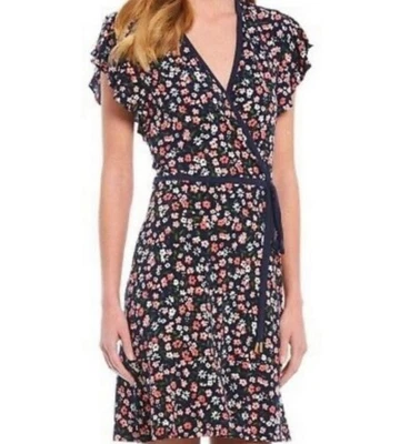 Vestido corto envolvente sintético manga gorra floral talla XL de MICHAEL KORS para mujer Foto 1 de 4