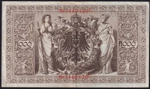 Germany 1000 Mark 1910 Vintage Old Paper Money Banknote Currency Pick 44b VF - Picture 1 of 2