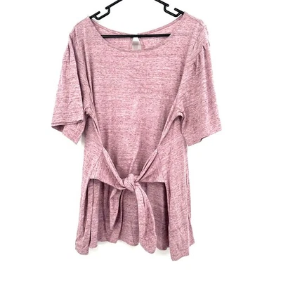 Jessica Simpson Maternity Size XL Blouse Pink Reversible Tie Flowy Loose - Image 1 of 4