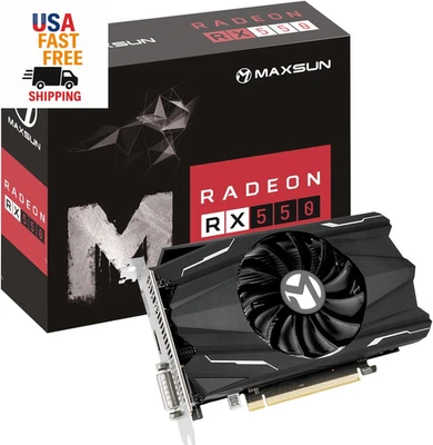 AMD Radeon RX 550 4GB GDDR5 ITX Computer PC Gaming Video Graphics Card GPU 128-B - Image 1 of 4