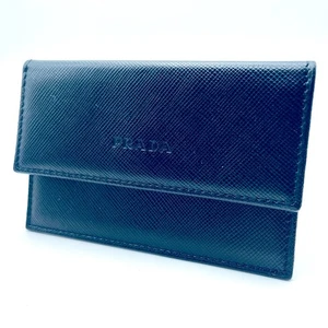 Tarjetero Prada Tarjetero Cartera Cuero Negro Saffiano - Imagen 1 de 11