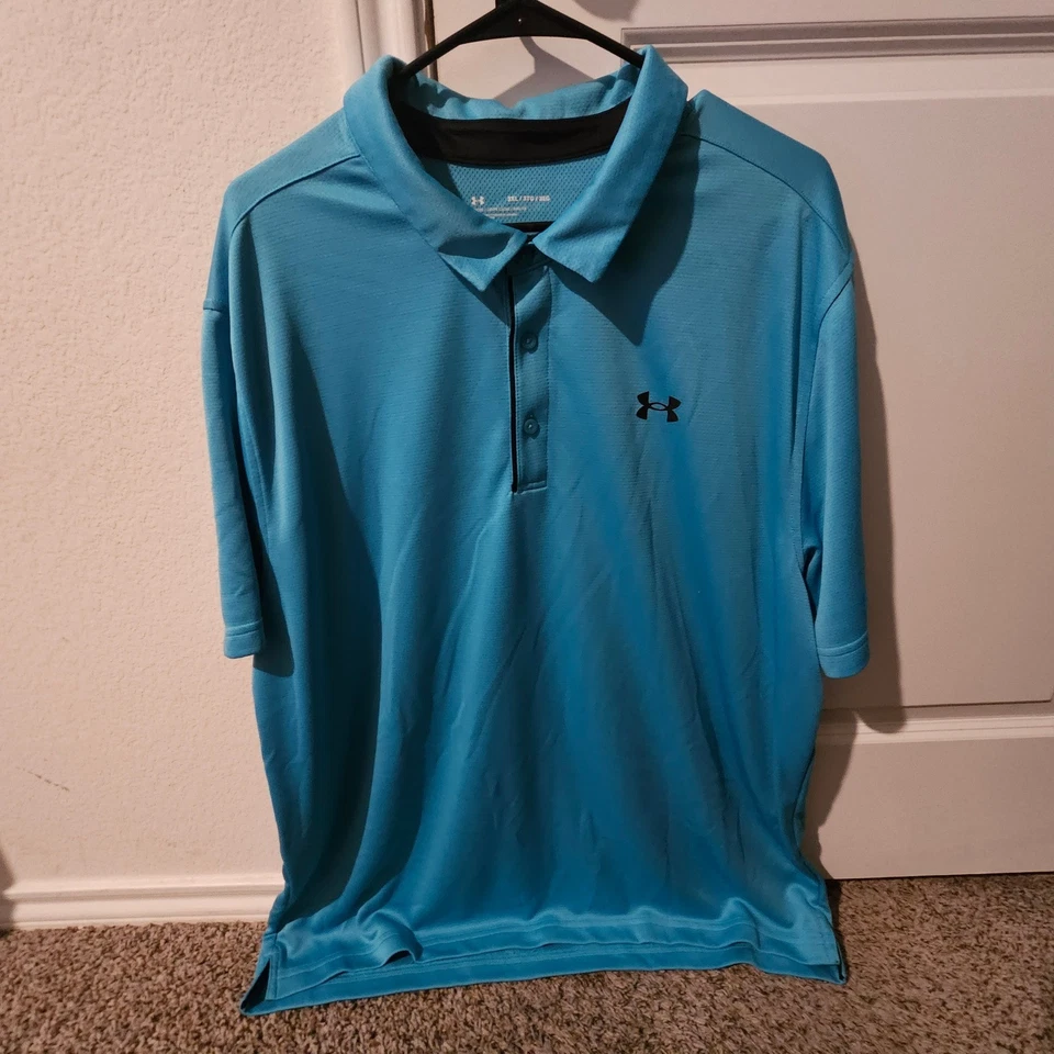 Camisa polo de golf Under Armour para hombre calce holgado azul 3XL Foto 1 de 4
