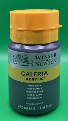 Winsor & Newton Galeria Acrylic Paint Tub 8.4oz 250ml Mars Black Color - Image 1 of 2