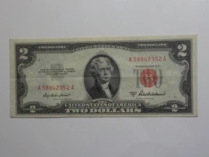 Currency Note 1953 2 Dollar Bill Paper Money Red Seal United States American - Picture 1 of 2