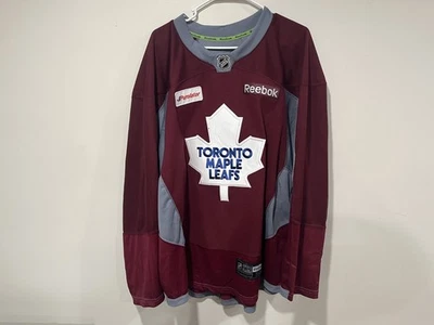 Game Used Worn Toronto Maple Leafs Maroon Reebok Practice Jersey NHL - Image 1 of 2
