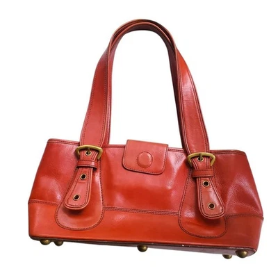 Bolso de hombro vintage Y2k Maxx New York de cuero rojo quemado para mujer Foto 1 de 4
