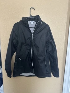 Tri-Mountain Women Black Wind breaker Utility Hooded Jacket M - Picture 1 of 4