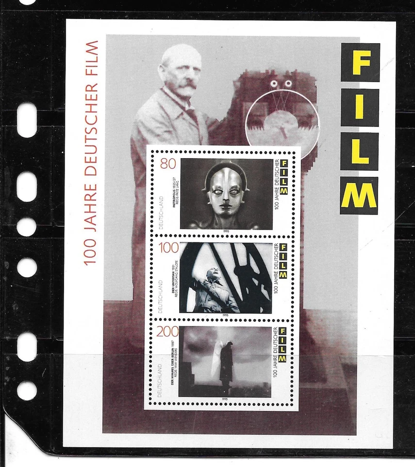 ALEMANIA ALEMANA SC#1906 1995 PELÍCULAS PELÍCULAS HOJA RECUERDO MNH XF SELLOS Foto 1 de 1