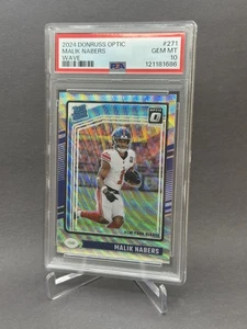 PSA 10 Malik Nabers RC #/300 Wave 2025 Optic Football Premium Set Rookie Giants - Picture 1 of 2