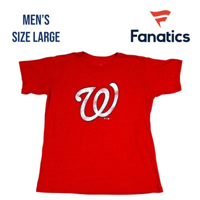 Washington Nationals Fanatics Shirt Men's Large Red Vintage Retro MLB Baseball - Image 1 of 4