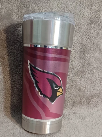 Arizona Cardinals 24 oz Stainless Steel Insulated Travel Tumbler Mug W/ Lid NFL Cover