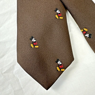 "Corbata vintage de Mickey Mouse de Walt Disney de Cervantes Preppy 56"" hecha en EE. UU." Foto 1 de 4