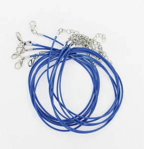 12 Nylon Cord Necklaces 18" Dark Blue Alloy Lobster Clasps Great Value - N203 - Picture 1 of 4