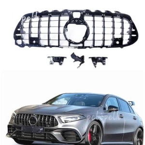 Front Bumper Grille Cover Fit Mercedes Benz W118 W177 CLA45 A45 AMG 2019-2021 1X - Picture 1 of 7