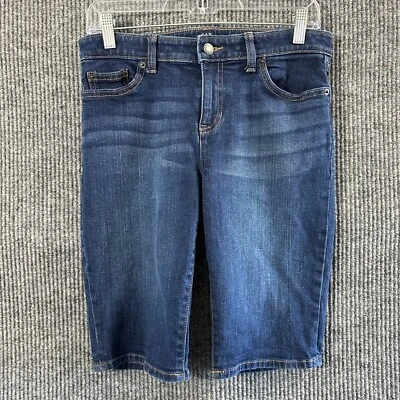 GAP Denim Womens Bermuda Jean Shorts 27 Dark Blue Cotton Stretch Casual Mid Rise - Image 1 of 4