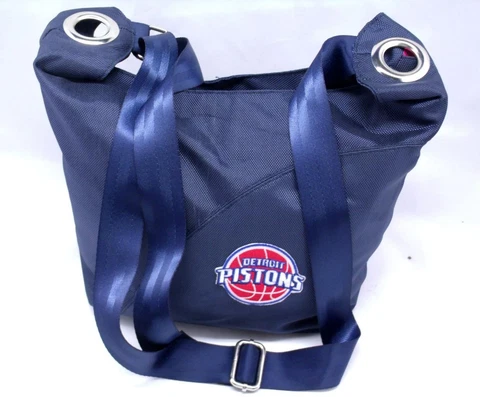 Detroit Pistons NBA Womens Navy Blue Sheen Hobo Bag Purse Little Earth Cover