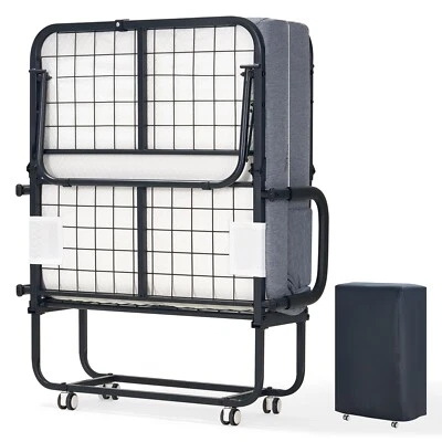 Cama Plegable 31/38 con Colchón Cama Plegable Portátil con 2 Reposabrazos Cama Bolsillo Lateral Foto 1 de 4