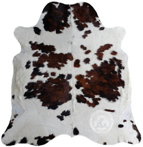 Tricolor Genuine Cowhide Rug - Size 6x6-7’ - Top Quality