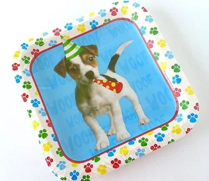Party Plates for Pet Birthday 8 in Pack Paw Print - Picture 1 of 3