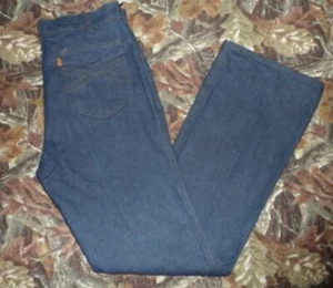 1970er Vintage SELTENE LEVIS JEANS 33x32 TALON 42 dunkelindigoblau ORANGE TAB DISCO htf - Bild 1 von 9
