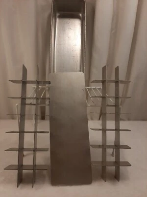 Bandeja de cubitos de hielo de aluminio vintage sin marca 42 cubitos de hielo 2 capas artículos de bar raros LEER Foto 1 de 4