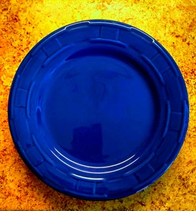 Longaberger pottery 10" dinner plate "cornflower" (blue) color, Woven Traditions - Imagen 1 de 1