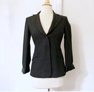 Chaqueta Blazer BCBGMaxAzria Mujer Negra Jaspeada Manga Larga Pecho Único XS - Imagen 1 de 7