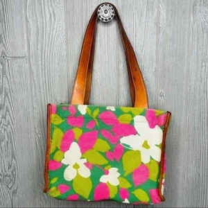 Vintage Kate spade tropical abstract floral purse bag with leather footed bottom - Picture 1 of 12