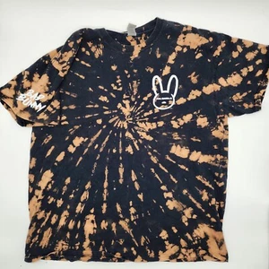 Camiseta Bad Bunny Talla Grande Marrón Negro Tie Dye 100% Algodón Manga Corta - Imagen 1 de 6