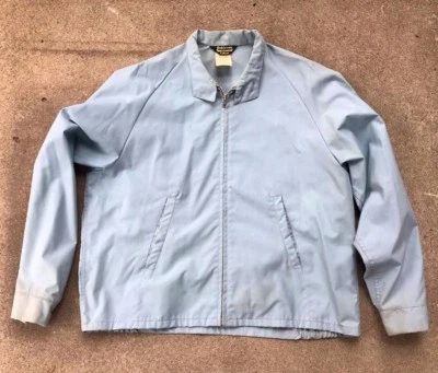 Chaqueta cortavientos vintage Oakbrook Sportwear Sears Roebuck azul café corredor grande Foto 1 de 4