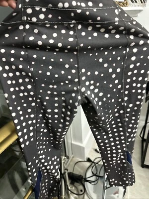 UNDER ARMOUR Women's Leggings SMALL Take-A-Chance Polka Dot Crop Blue - Image 1 of 4