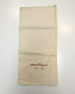 Salvatore Ferragamo Firenze Italia Sacchetto antipolvere in tela beige e rossa 17,5 pollici x 8 pollici - Foto 1 di 2
