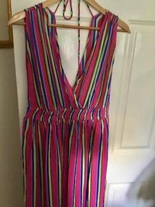 George Womens Cerise Pink Striped Cover Up Maxi Dress BNWT - Picture 1 of 8