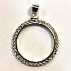 Sterling Silver Screw Top US Half Dollar 50C or 30.6mm Coin Rope Bezel