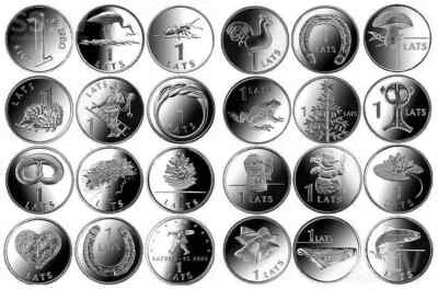 Full Set Latvia 1 lat lats Special design 24 coins 1992-2013 - Image 1 of 4