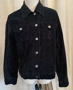 Calvin Klein Jeans Black Corduroy Jacket M Medium Traditional Style Western - Picture 1 of 6