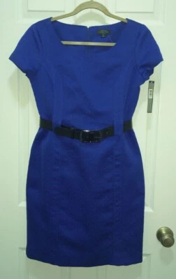 TAHARI Jessie Royal Blue Cap Sleeve Sheath DRESS Petite NEW Womens Size 6P 6 P - Image 1 of 4