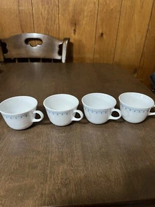 Lote de 4 tazas de café de té guirnalda copo de nieve vajilla de sala vintage CORELLE CORNING - Imagen 1 de 12