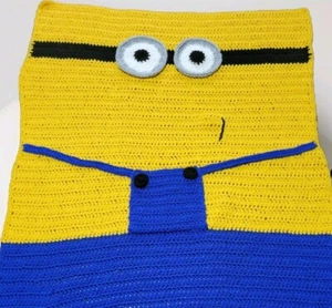 Handmade Kids Minion Despicable Me CrochetAfgan Blanket Knit 50 3/4 " × 35" - Picture 1 of 24